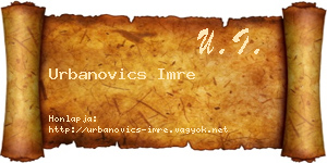 Urbanovics Imre névjegykártya
