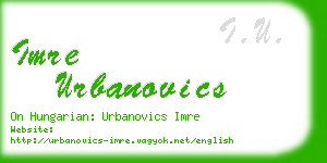 imre urbanovics business card